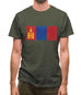 Mongolia Grunge Style Flag Mens T-Shirt