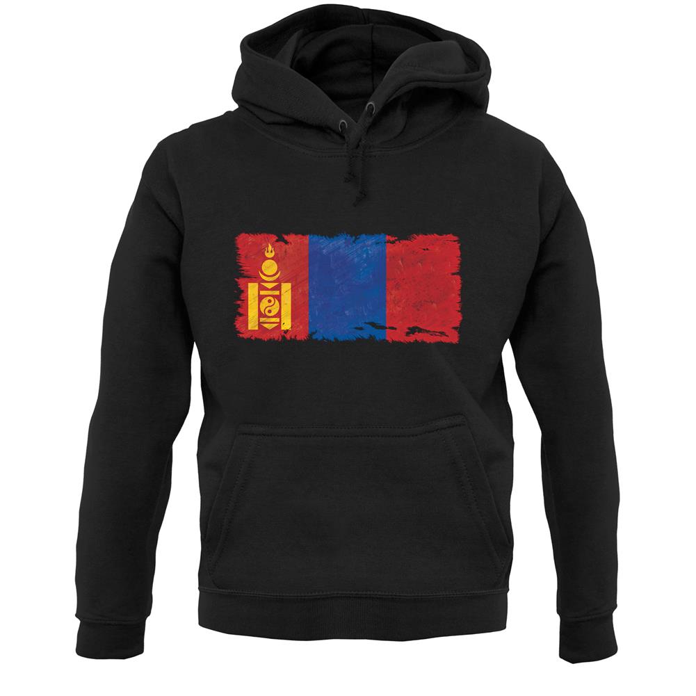 Mongolia Grunge Style Flag Unisex Hoodie