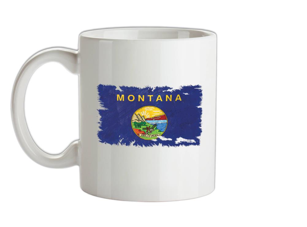 Montana Grunge Style Flag Ceramic Mug