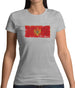 Montenegro Grunge Style Flag Womens T-Shirt