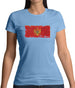 Montenegro Grunge Style Flag Womens T-Shirt