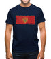 Montenegro Grunge Style Flag Mens T-Shirt