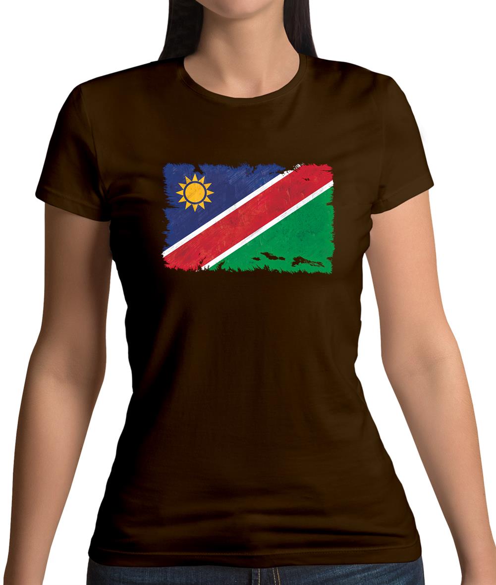 Namibia Grunge Style Flag Womens T-Shirt