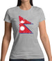 Nepal Grunge Style Flag Womens T-Shirt