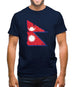 Nepal Grunge Style Flag Mens T-Shirt