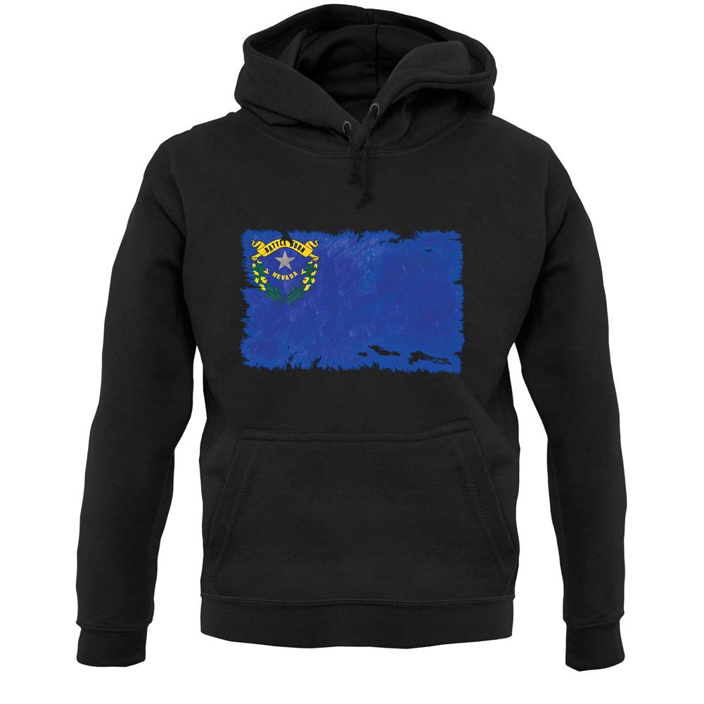 Nevada Grunge Style Flag Unisex Hoodie