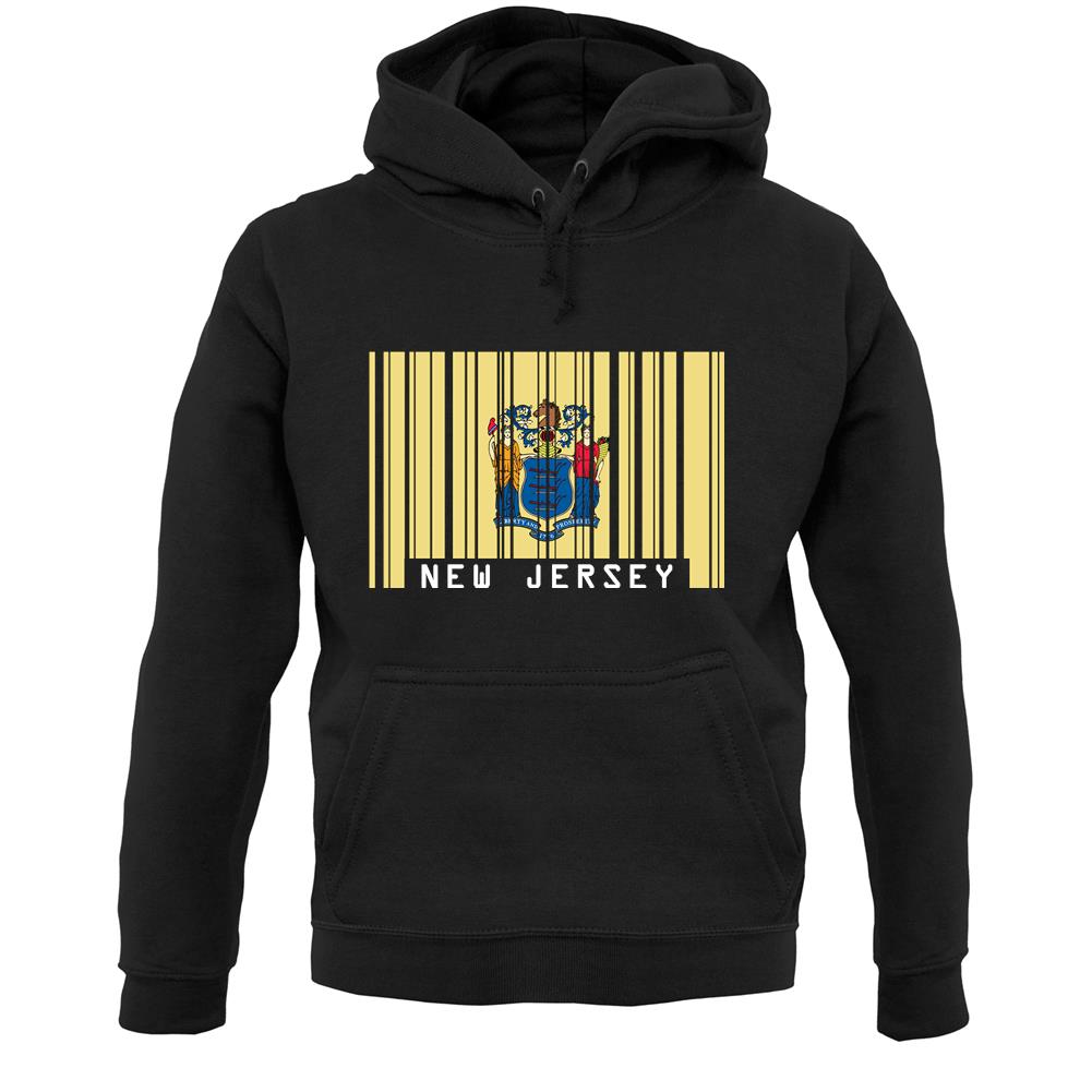 New Jersey  Barcode Style Flag Unisex Hoodie