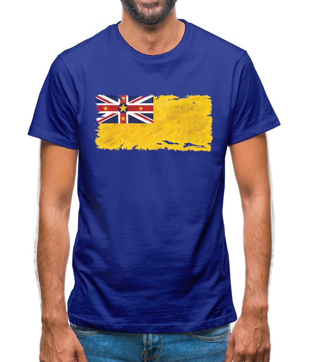 Niue Grunge Style Flag Mens T-Shirt