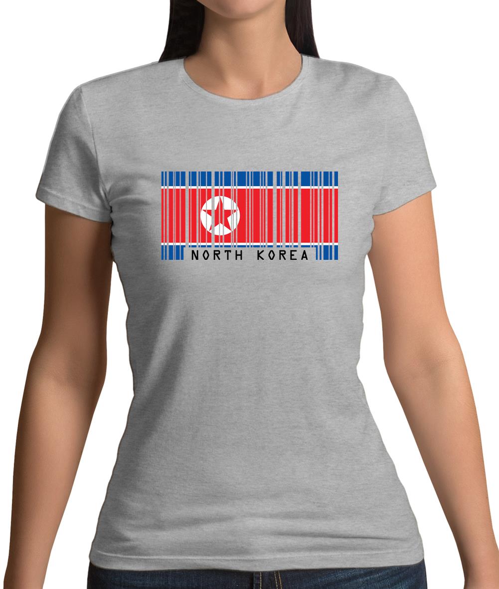North Korea  Barcode Style Flag Womens T-Shirt