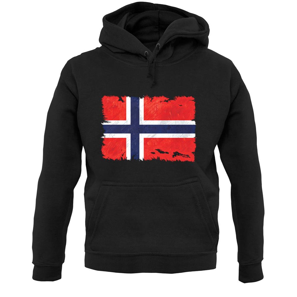 Norway Grunge Style Flag Unisex Hoodie
