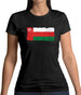 Oman Grunge Style Flag Womens T-Shirt