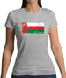 Oman Grunge Style Flag Womens T-Shirt