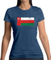 Oman Grunge Style Flag Womens T-Shirt