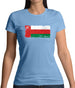 Oman Grunge Style Flag Womens T-Shirt