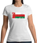 Oman Grunge Style Flag Womens T-Shirt