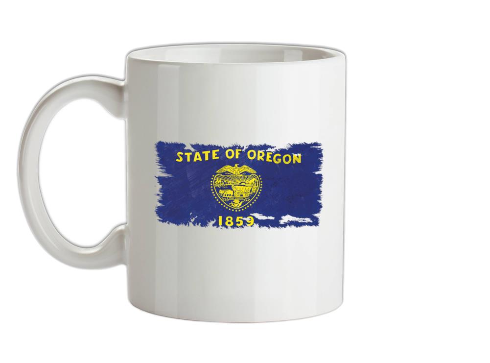 Oregon Grunge Style Flag Ceramic Mug