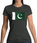 Pakistan Grunge Style Flag Womens T-Shirt