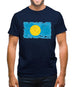 Palau Grunge Style Flag Mens T-Shirt