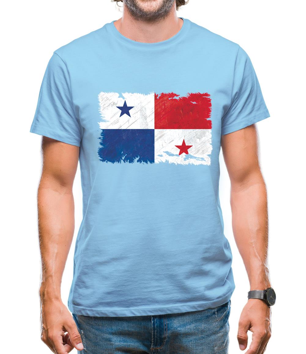 Panama Grunge Style Flag Mens T-Shirt