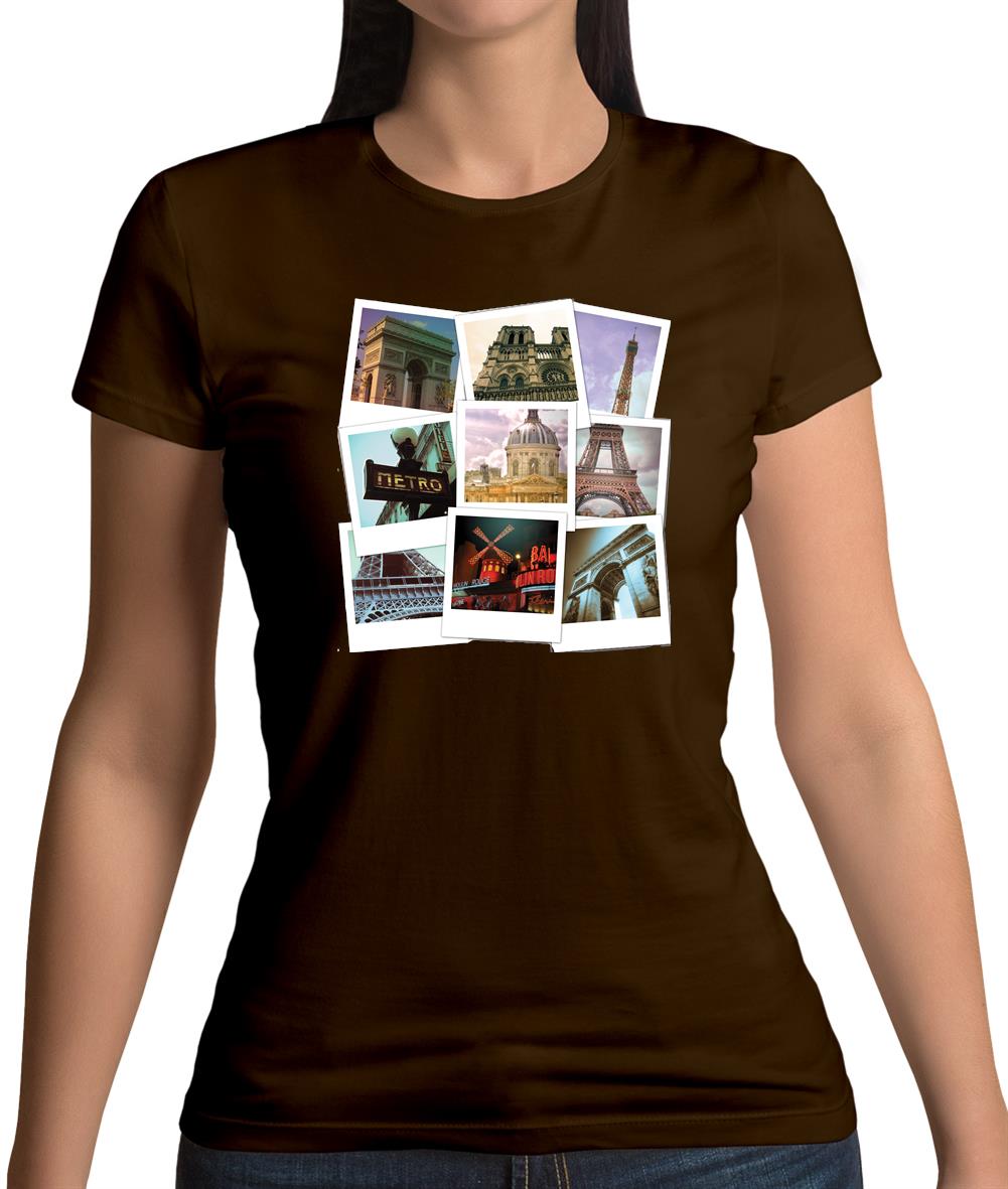 Paris Photo Collage Womens T-Shirt