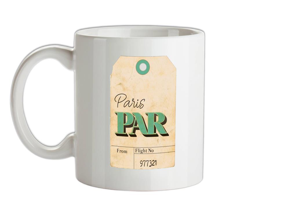 Paris Travel Tag Ceramic Mug