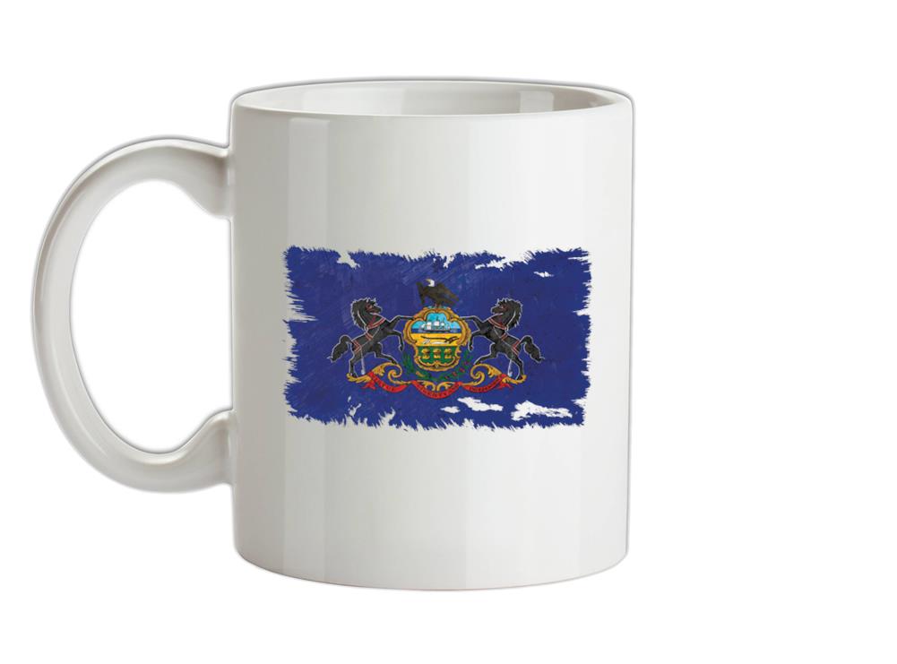 Pennsylvania Grunge Style Flag Ceramic Mug