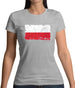 Poland Grunge Style Flag Womens T-Shirt