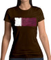 Qatar Grunge Style Flag Womens T-Shirt