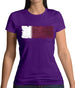 Qatar Grunge Style Flag Womens T-Shirt