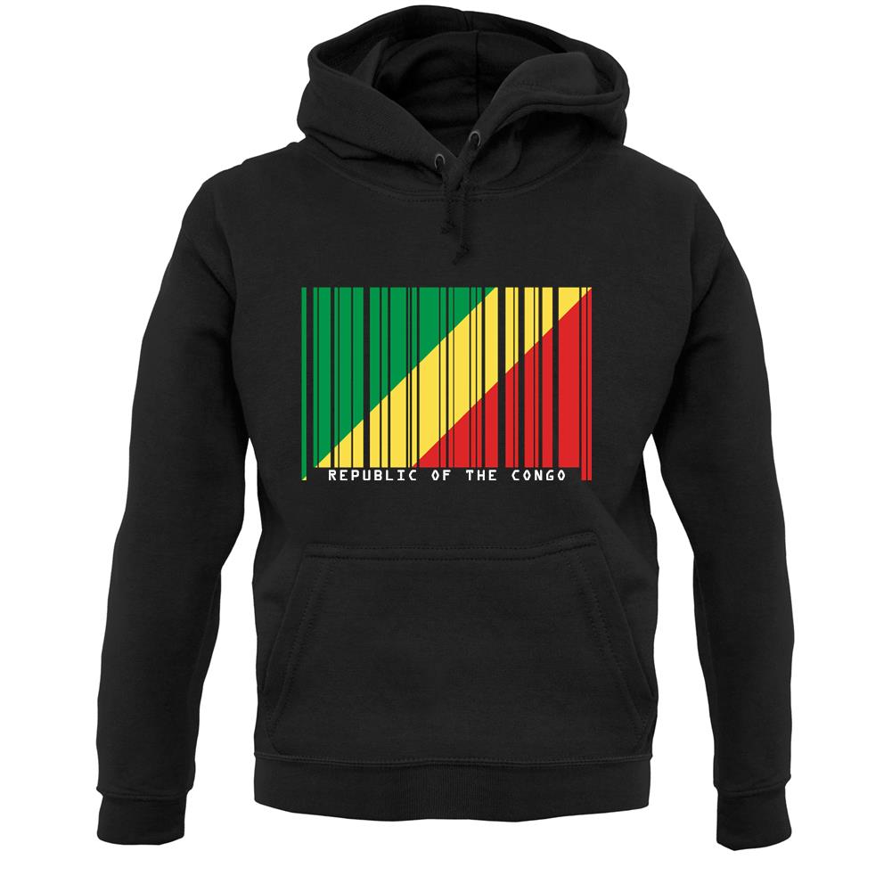 Republic Of The Congo Barcode Style Flag Unisex Hoodie