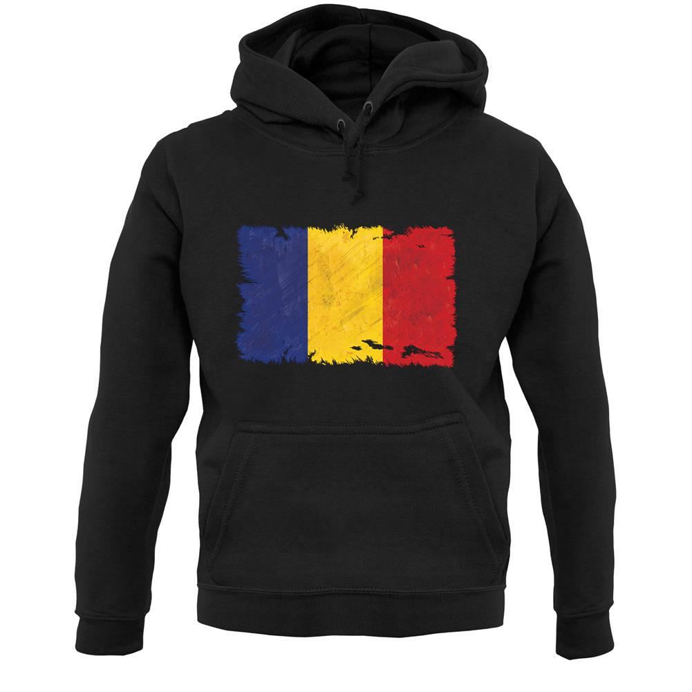 Romania Grunge Style Flag Unisex Hoodie