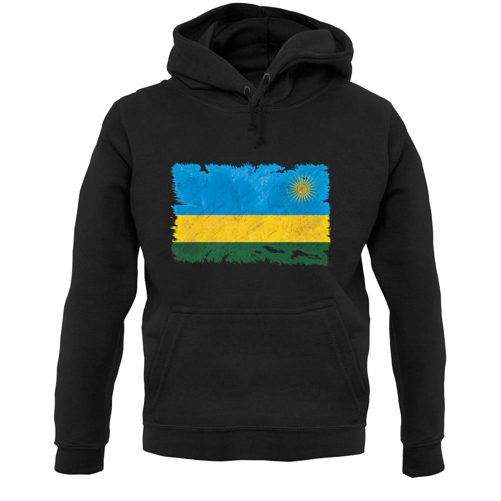 Rwanda Grunge Style Flag Unisex Hoodie