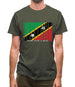 Saint Kitts And Nevis Barcode Style Flag Mens T-Shirt