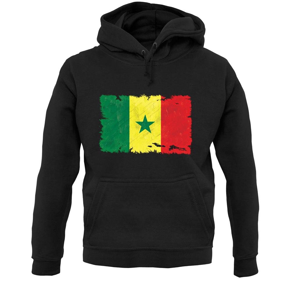 Senegal Grunge Style Flag Unisex Hoodie