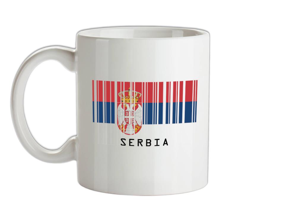 Serbia Barcode Style Flag Ceramic Mug