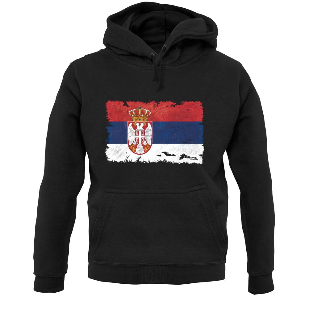 Serbia Grunge Style Flag Unisex Hoodie