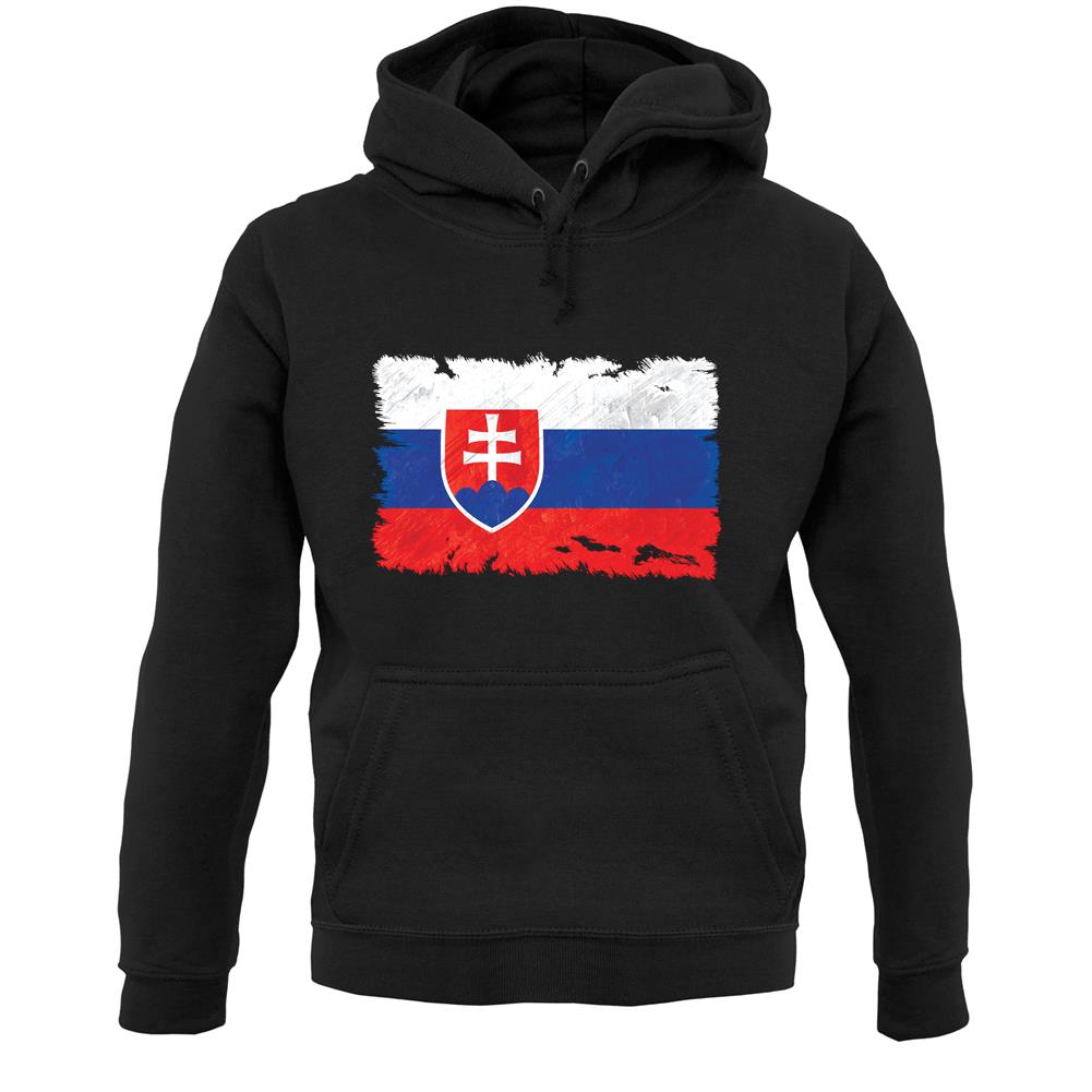 Slovakia Grunge Style Flag Unisex Hoodie