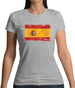 Spain Grunge Style Flag Womens T-Shirt