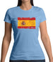 Spain Grunge Style Flag Womens T-Shirt