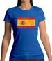 Spain Grunge Style Flag Womens T-Shirt