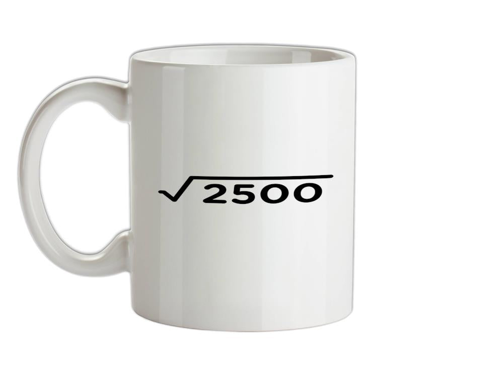 Square Root Birthday 50 Ceramic Mug