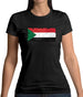 Sudan Grunge Style Flag Womens T-Shirt