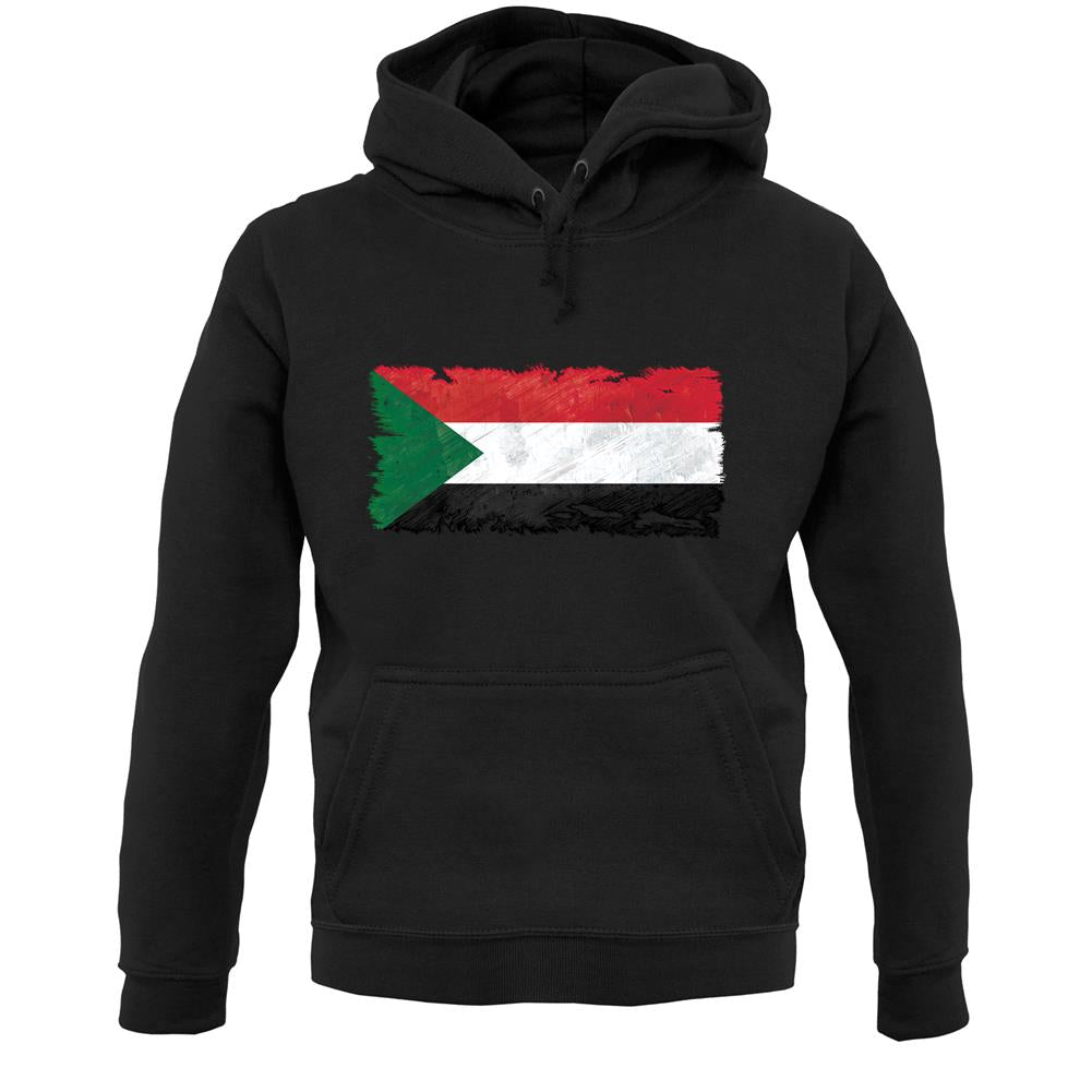 Sudan Grunge Style Flag Unisex Hoodie