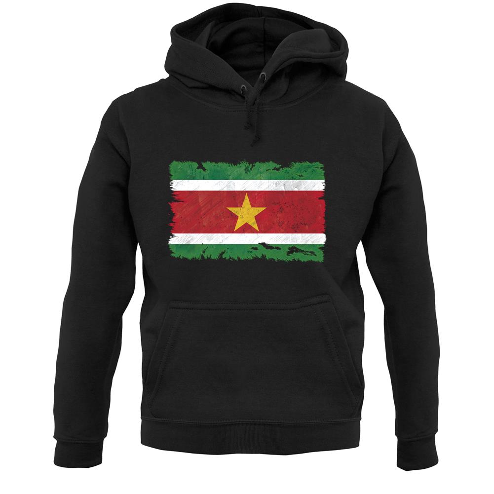 Suriname Grunge Style Flag Unisex Hoodie