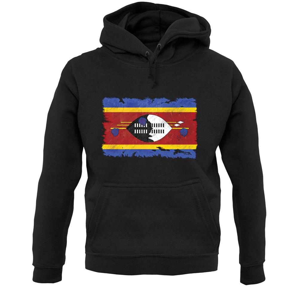 Swaziland Grunge Style Flag Unisex Hoodie