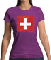 Switzerland Grunge Style Flag Womens T-Shirt