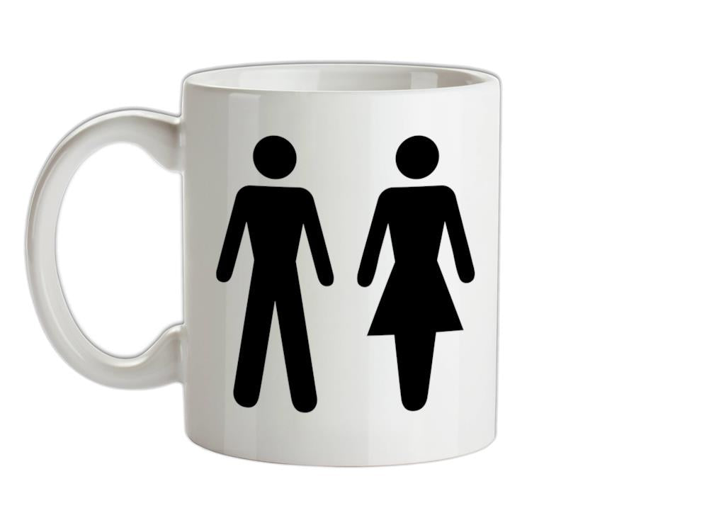 Man Woman Toilet Sign Ceramic Mug