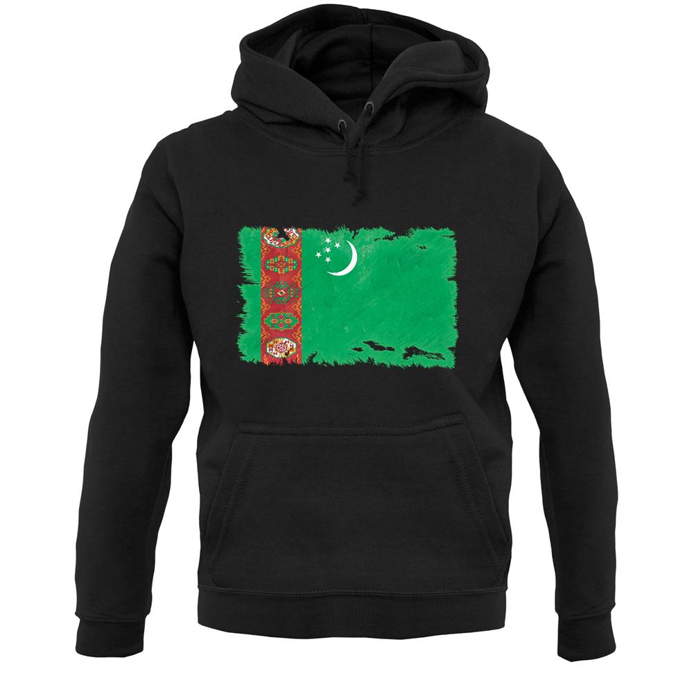 Turkmenistan Grunge Style Flag Unisex Hoodie