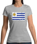 Uruguay Grunge Style Flag Womens T-Shirt