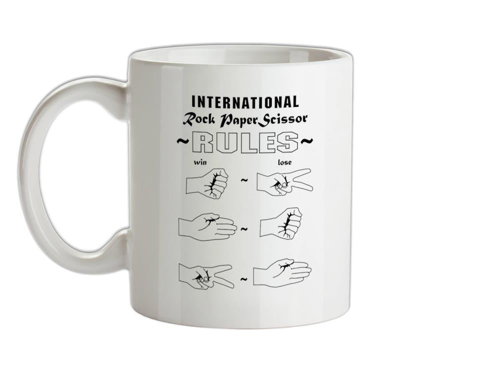 Rock Paper Scissor international rules Ceramic Mug